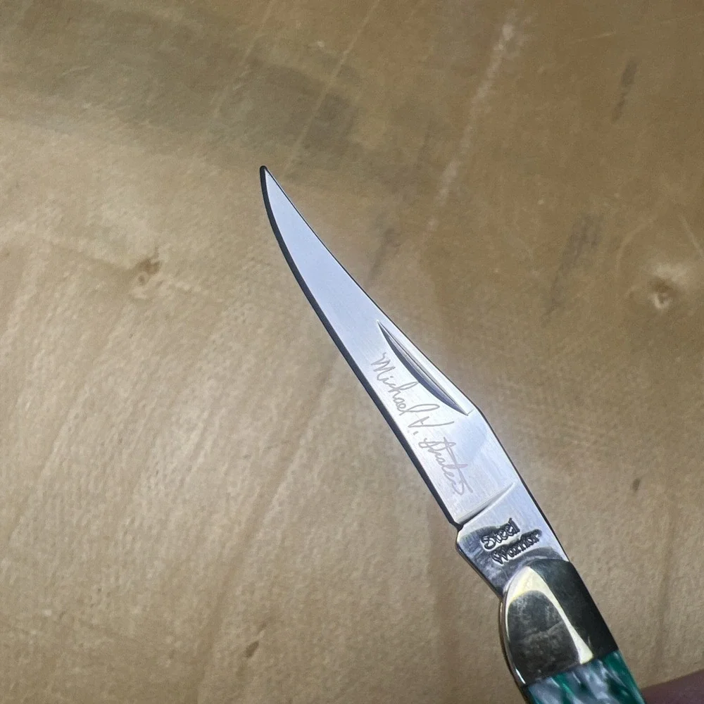 Rare! Michael‎ Prater Toothpick Knife Turquoise, Gold, Ivory Handle